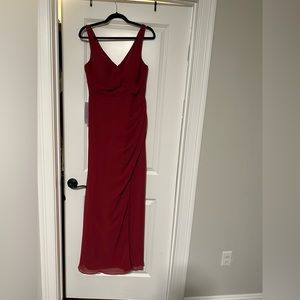 Azazie Renessa Dress, Burgundy Chiffon Size 10